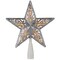 Northlight 8.5" Lighted Silver Glitter Star Cut Out Design Christmas Tree Topper - Clear Lights, White Wire